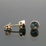 Auksiniai auskarai dekoruoti mėlyno cirkonio akutėmis (497) 2